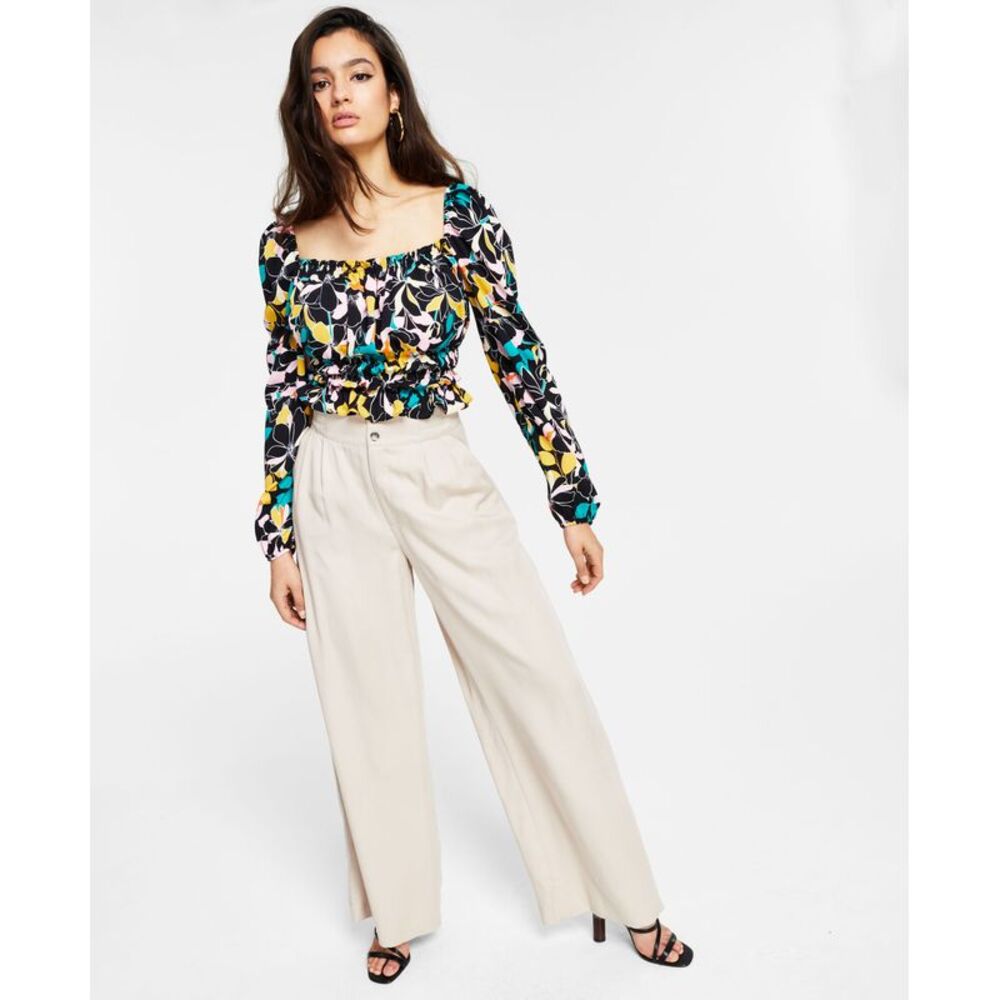 Bar III High Waist Wide Leg Pants